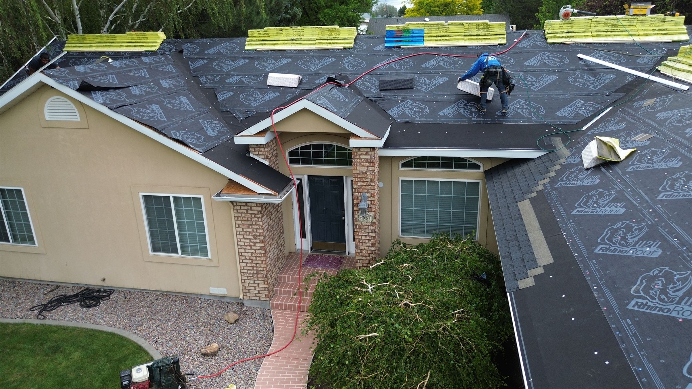 Removing old roofing materials
